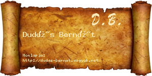Dudás Bernát névjegykártya